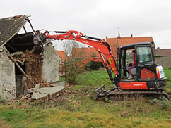 Afbraakwerken kleine kraan