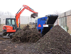 Mobiele zeefmachine - verminderen bouwafval